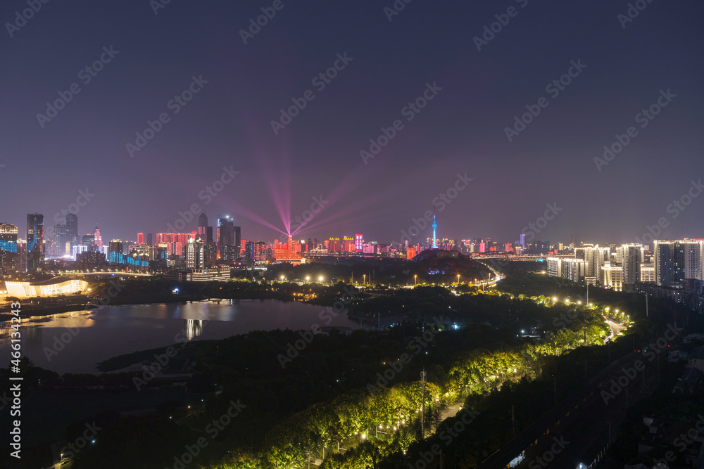 Wuhan city skyline scenery in Hubei, China