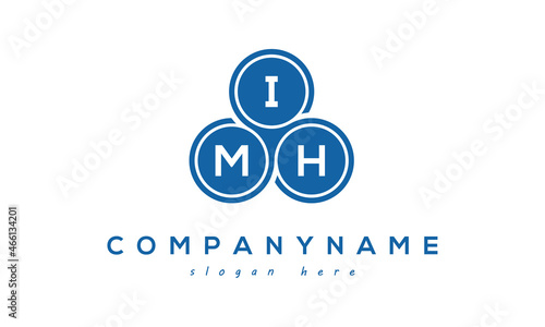 IMH three letters creative circle logo design with blue photo