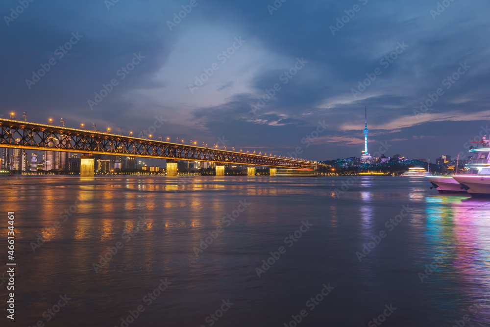 Wuhan city skyline scenery in Hubei, China Wuhan city skyline scenery in Hubei, China