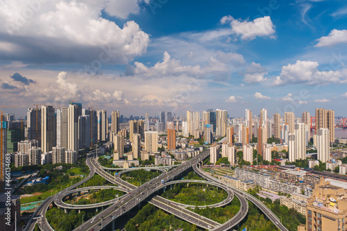 Wuhan city skyline scenery in Hubei  China