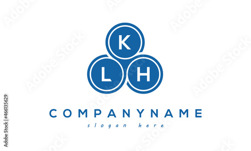 KLH three letters creative circle logo design with blue photo