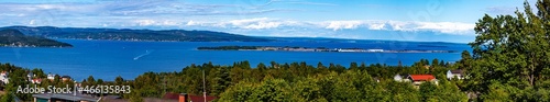 view of the lsea and mountains, Holmestrand, Norway