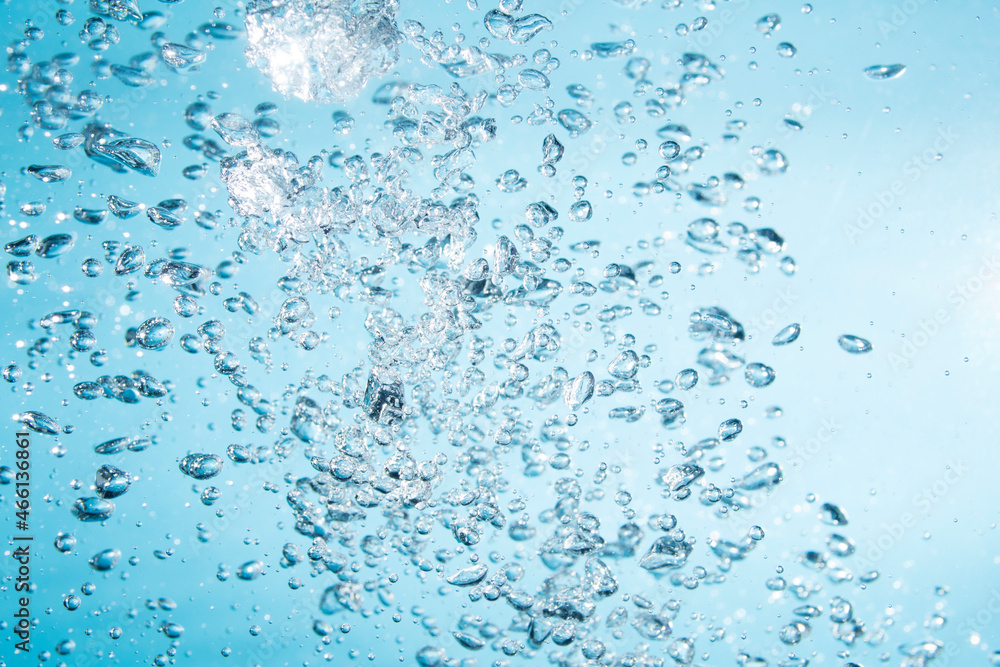 Bubbles of water on blue background Bubbles of water on blue background