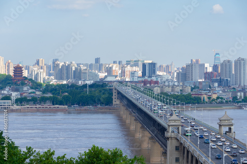 Wuhan city skyline scenery in Hubei  China