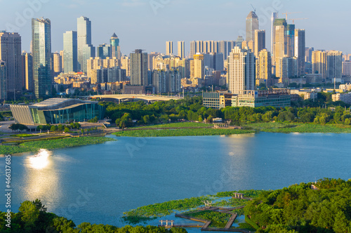 Wuhan city skyline scenery in Hubei  China