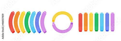 Sensory children's toy from a corrugated pipe, pop tubes.