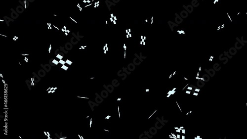 8 bit pixel art with falling snow. Loop 20-seconds. and Luma mask