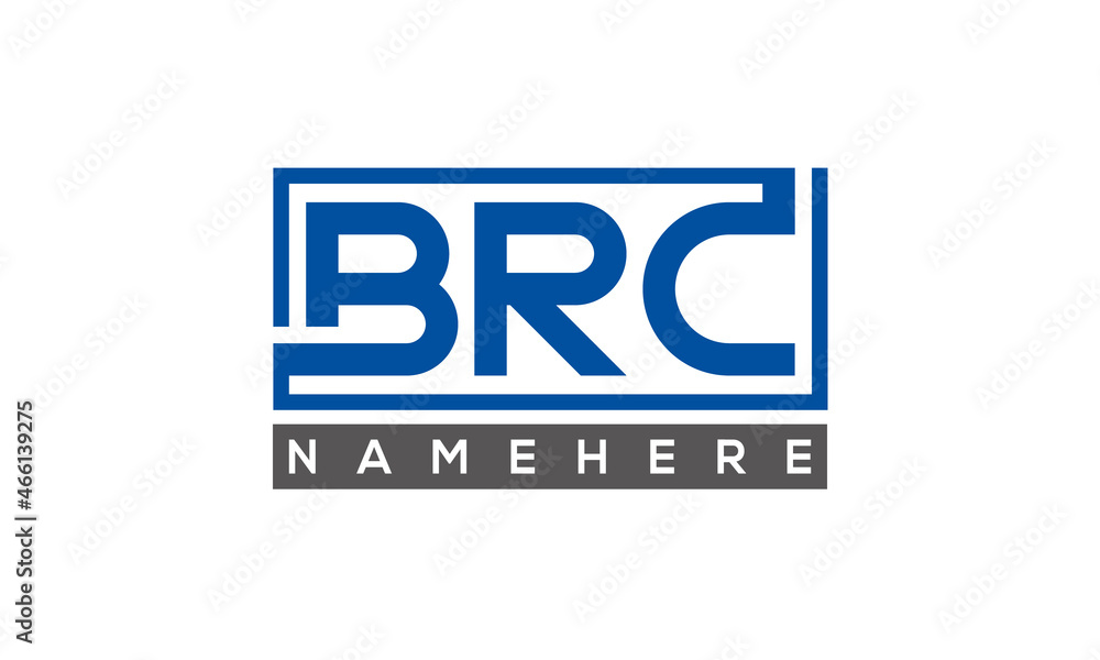 BRC Letters Logo With Rectangle Logo Vector BRC Letters Logo With Rectangle Logo Vector