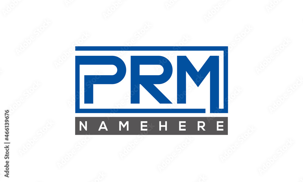 PRM Letters Logo With Rectangle Logo Vector PRM Letters Logo With Rectangle Logo Vector