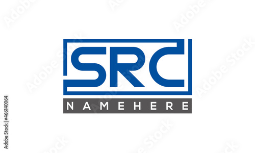 SRC Letters Logo With Rectangle Logo Vector