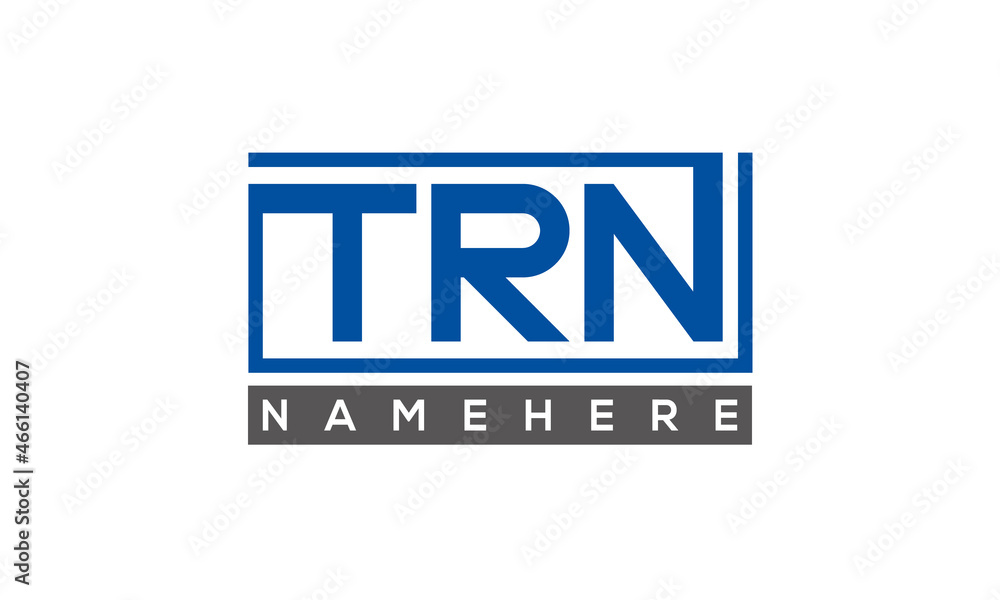 TRN Letters Logo With Rectangle Logo Vector TRN Letters Logo With Rectangle Logo Vector