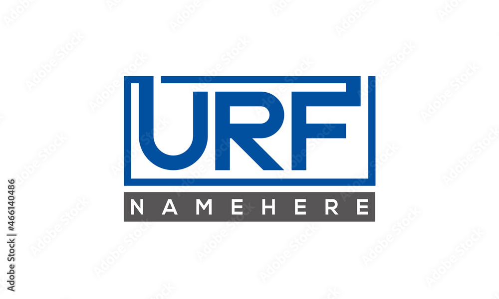 URF Letters Logo With Rectangle Logo Vector URF Letters Logo With Rectangle Logo Vector