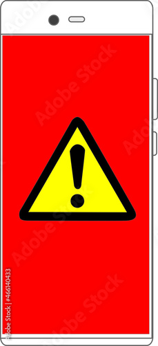 危険警報の鳴るスマートフォン