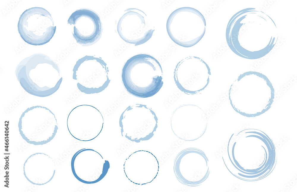 Collection of Watercolor circle, rings, dots from the bottom cup- real water paint on white paper in many strokes and technique of a brush. Abstract Hand Paint Spots on Paper. Collection of Watercolor circle, rings, dots from the bottom cup- real water paint on white paper in many strokes and technique of a brush. Abstract Hand Paint Spots on Paper.