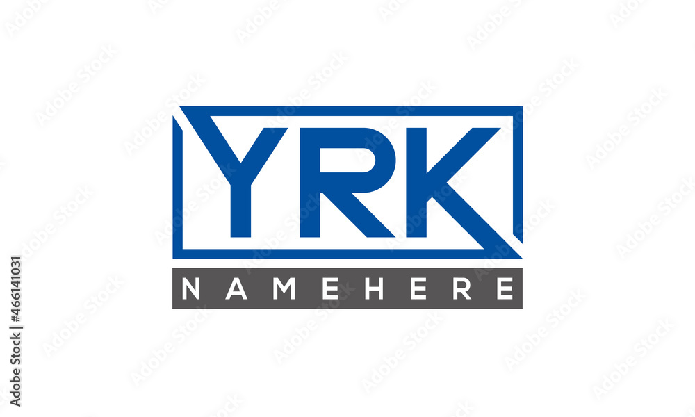 YRK Letters Logo With Rectangle Logo Vector YRK Letters Logo With Rectangle Logo Vector