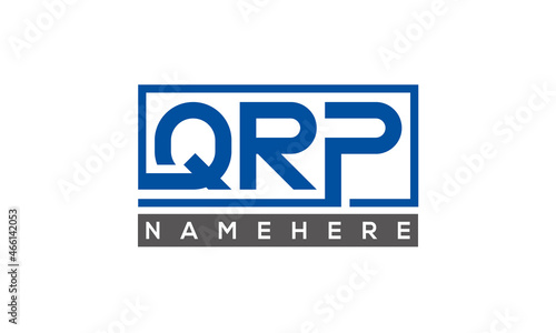 QRP Letters Logo With Rectangle Logo Vector photo