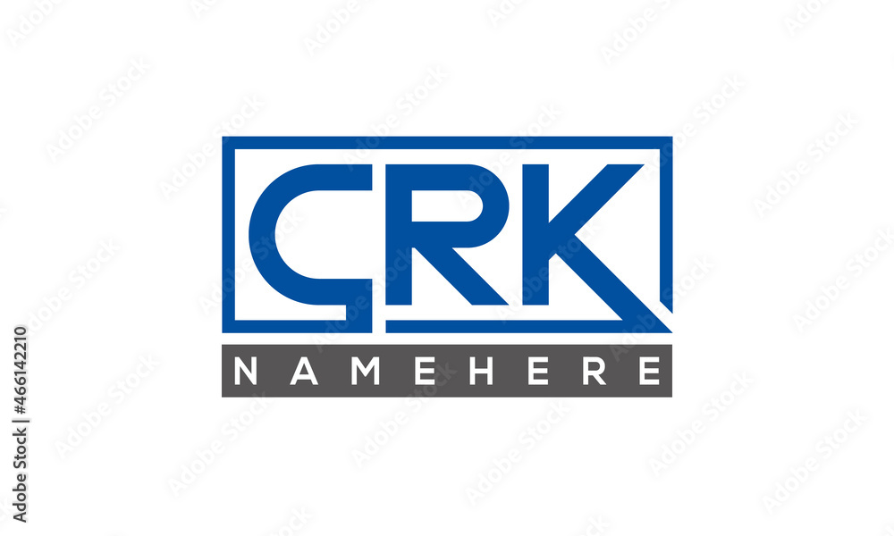 CRK Letters Logo With Rectangle Logo Vector CRK Letters Logo With Rectangle Logo Vector