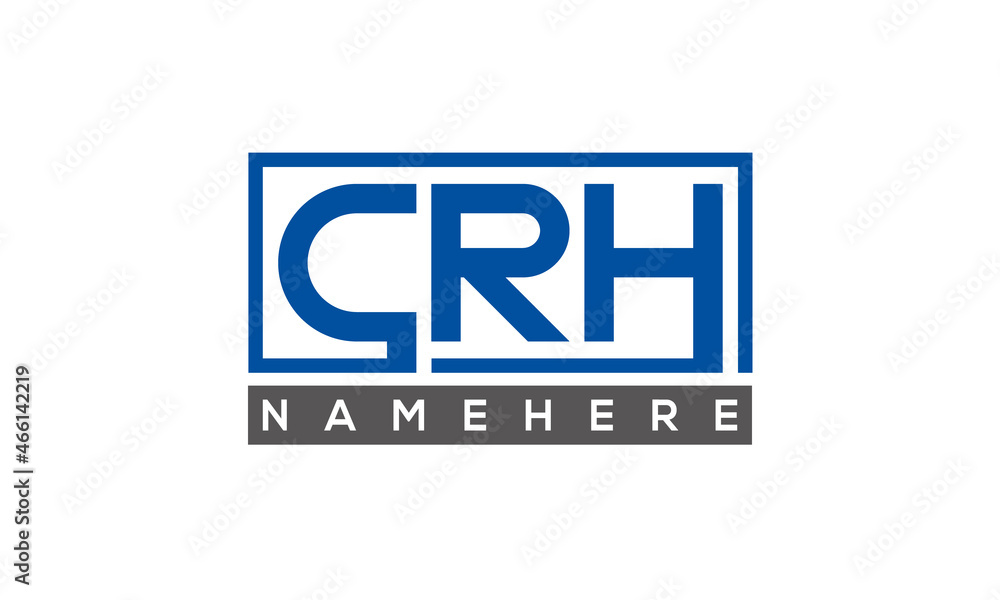 CRH Letters Logo With Rectangle Logo Vector CRH Letters Logo With Rectangle Logo Vector