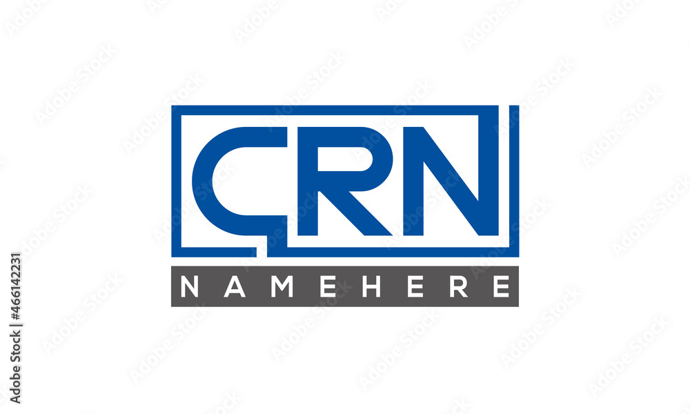 CRN Letters Logo With Rectangle Logo Vector CRN Letters Logo With Rectangle Logo Vector
