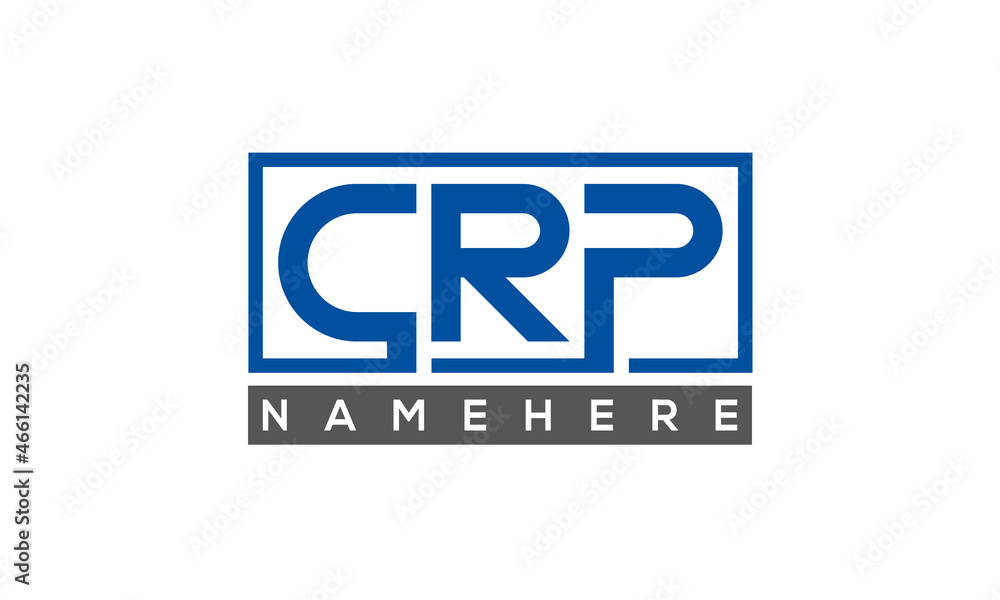 CRP Letters Logo With Rectangle Logo Vector CRP Letters Logo With Rectangle Logo Vector