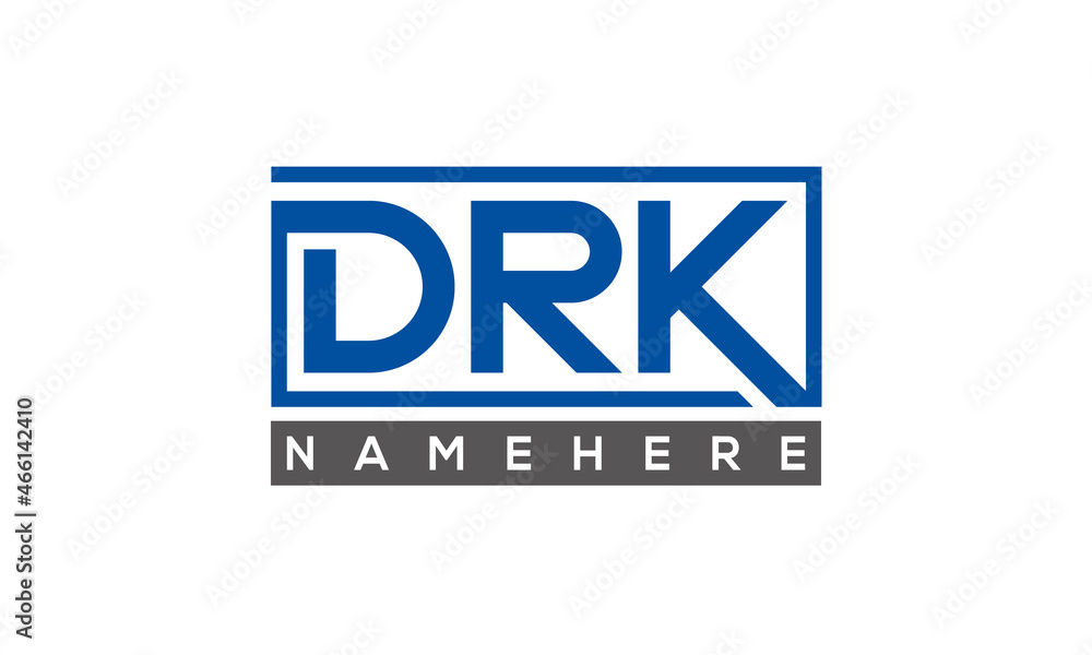 DRK Letters Logo With Rectangle Logo Vector DRK Letters Logo With Rectangle Logo Vector