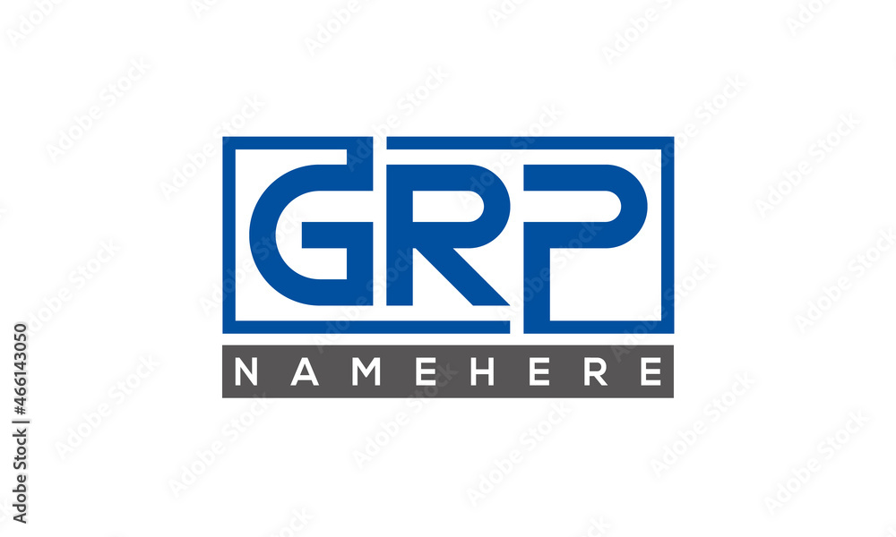 GRP Letters Logo With Rectangle Logo Vector GRP Letters Logo With Rectangle Logo Vector