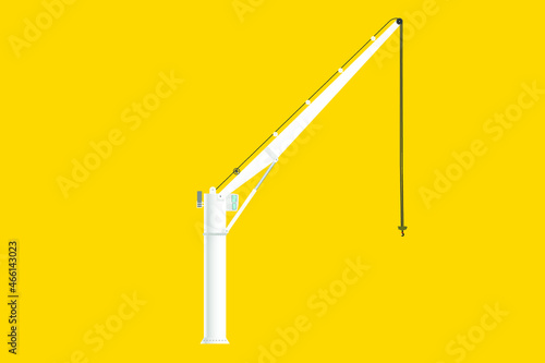 tower cargo white crane on yellow background 