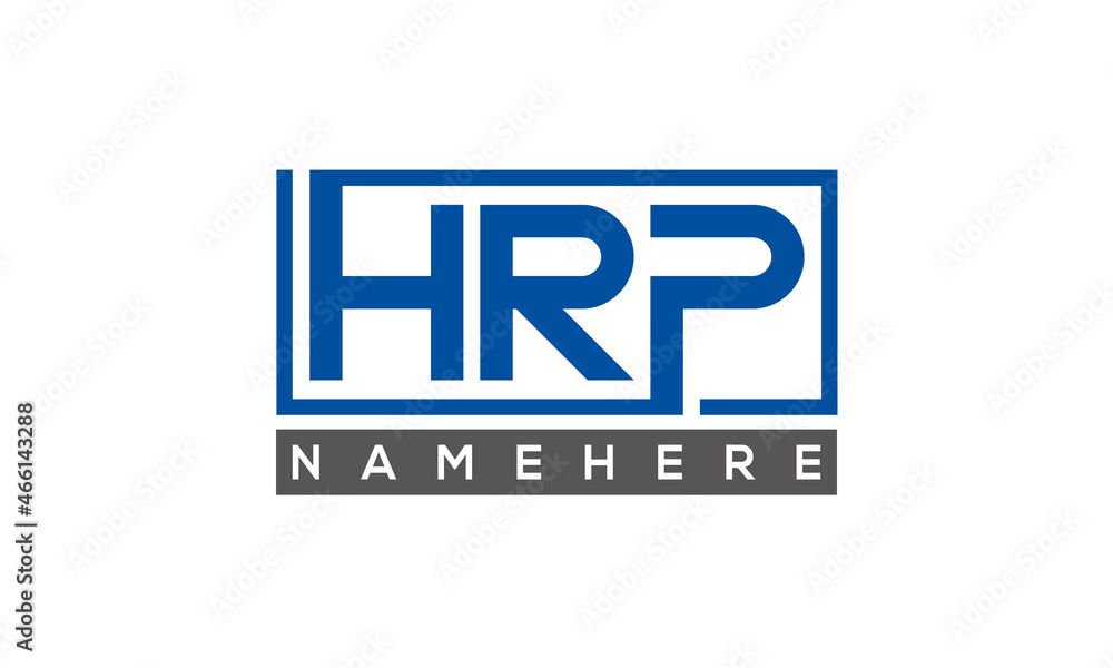 HRP Letters Logo With Rectangle Logo Vector HRP Letters Logo With Rectangle Logo Vector