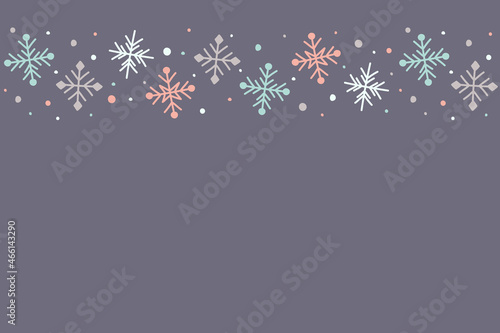Christmas background with hand drawn snowflakes. Vector