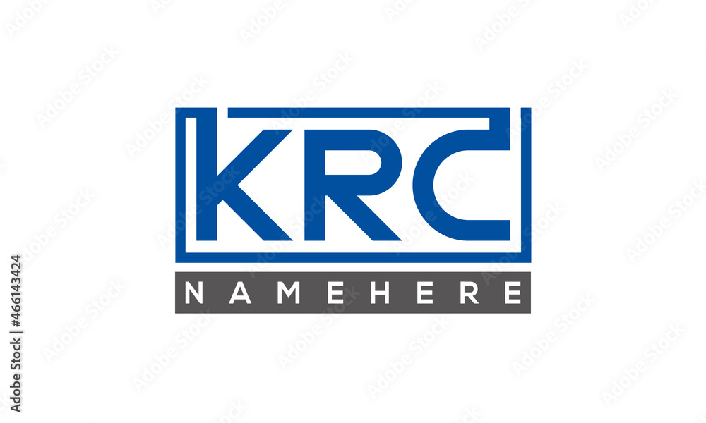 KRC Letters Logo With Rectangle Logo Vector KRC Letters Logo With Rectangle Logo Vector