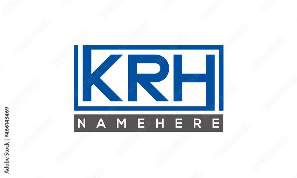 KRH Letters Logo With Rectangle Logo Vector KRH Letters Logo With Rectangle Logo Vector