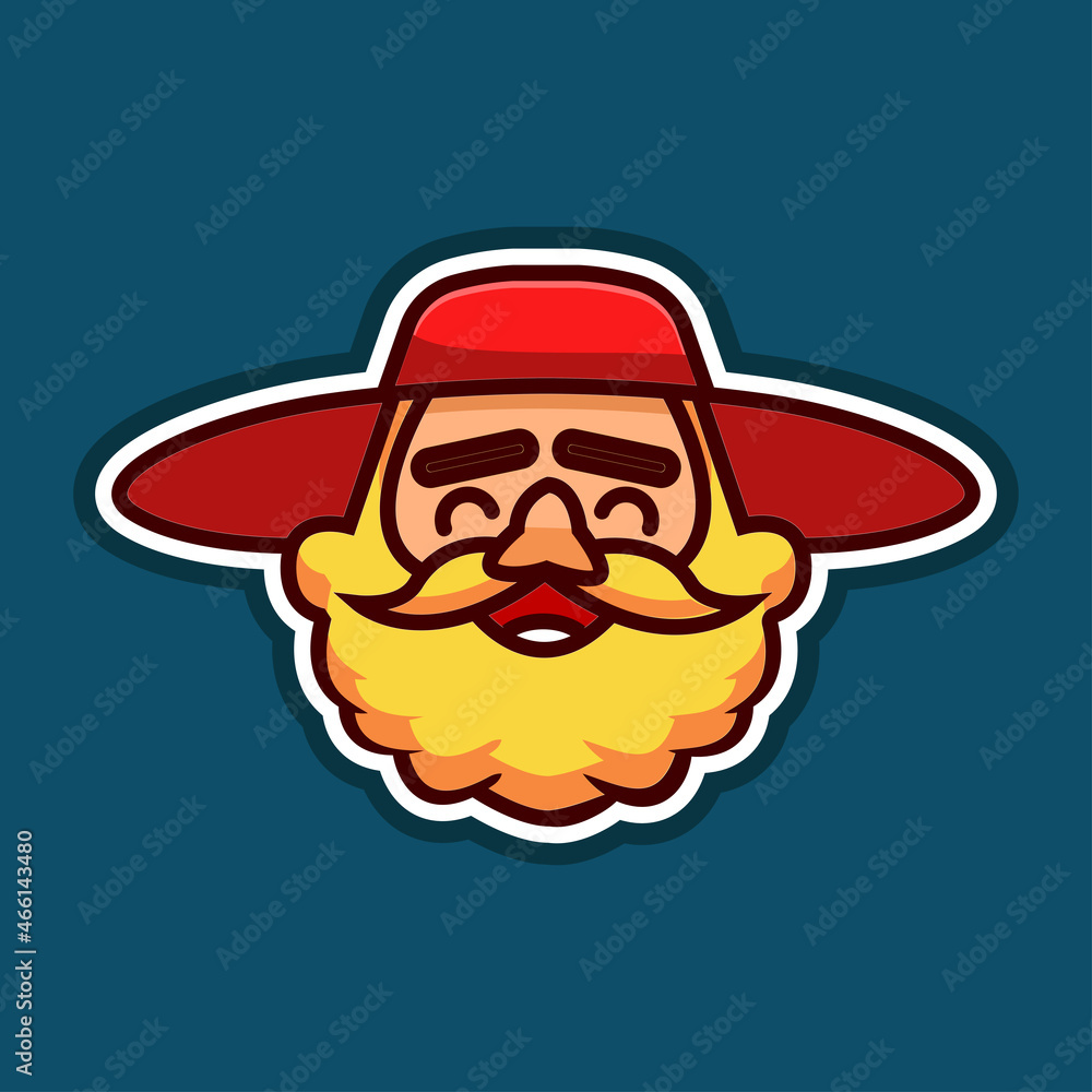 man with bushy beard vector cartoon profession of farmer or rancher man with bushy beard vector cartoon profession of farmer or rancher