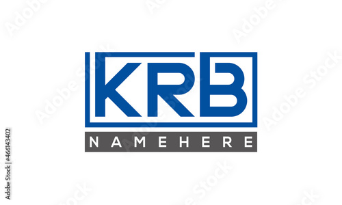 KRB Letters Logo With Rectangle Logo Vector