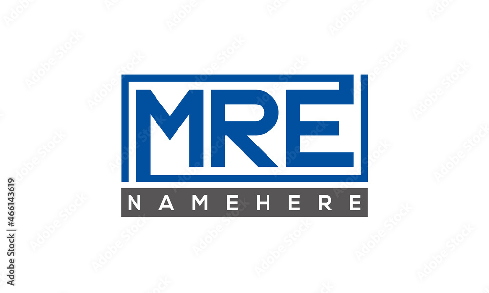 MRE Letters Logo With Rectangle Logo Vector MRE Letters Logo With Rectangle Logo Vector