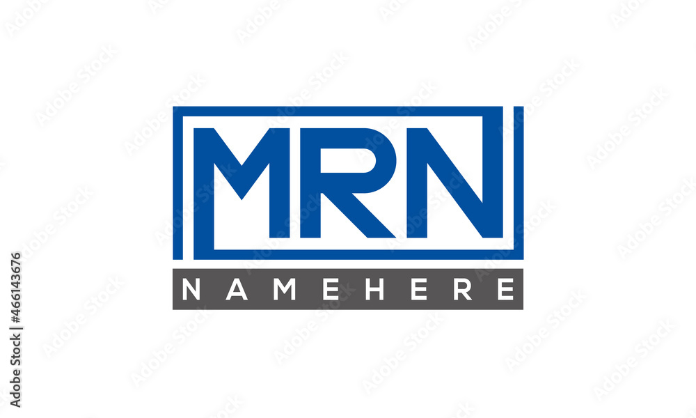 MRN Letters Logo With Rectangle Logo Vector MRN Letters Logo With Rectangle Logo Vector