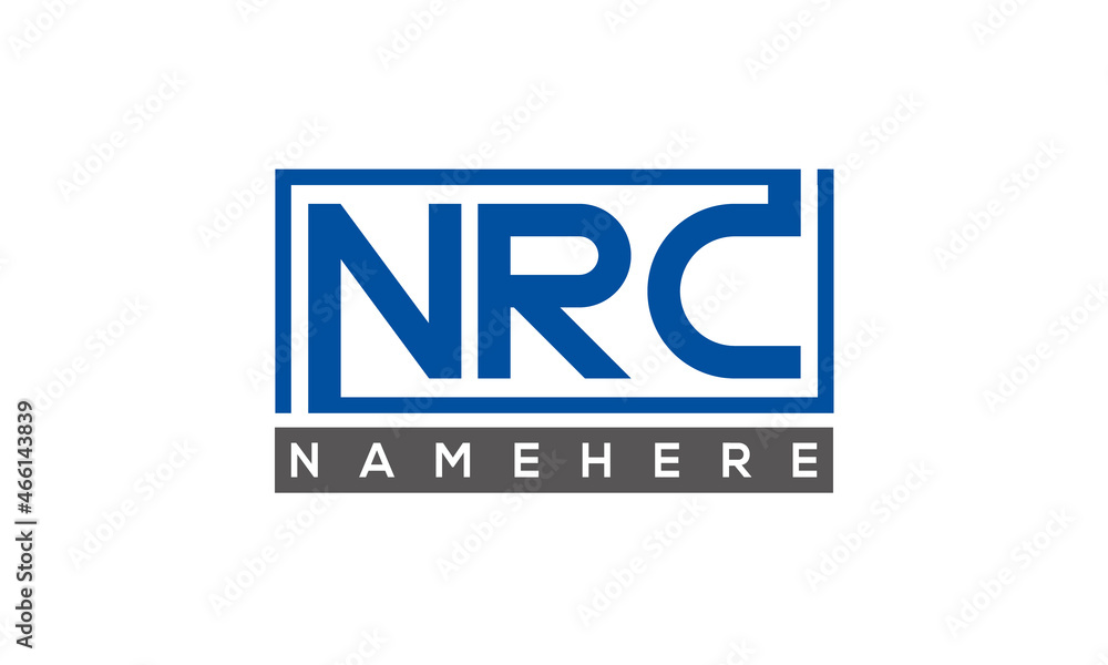 NRC Letters Logo With Rectangle Logo Vector NRC Letters Logo With Rectangle Logo Vector
