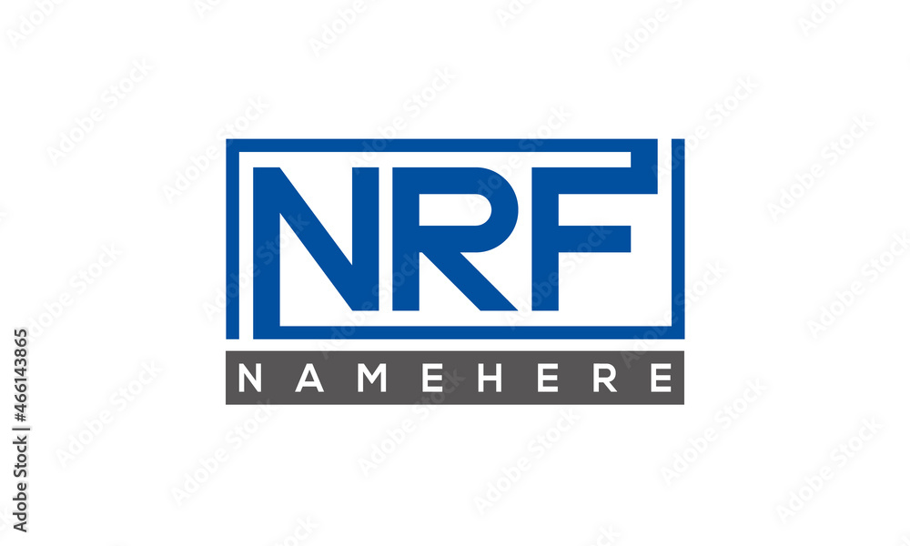 NRF Letters Logo With Rectangle Logo Vector NRF Letters Logo With Rectangle Logo Vector