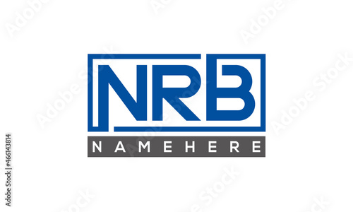 NRB Letters Logo With Rectangle Logo Vector photo