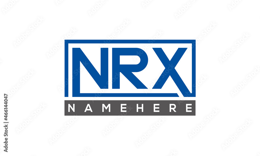 NRX Letters Logo With Rectangle Logo Vector NRX Letters Logo With Rectangle Logo Vector