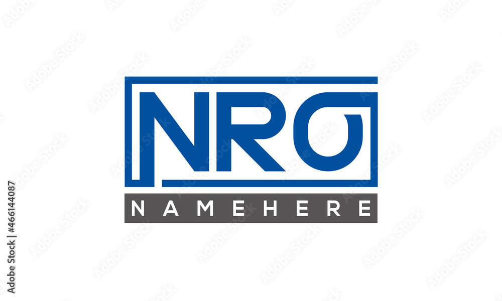 NRO Letters Logo With Rectangle Logo Vector NRO Letters Logo With Rectangle Logo Vector