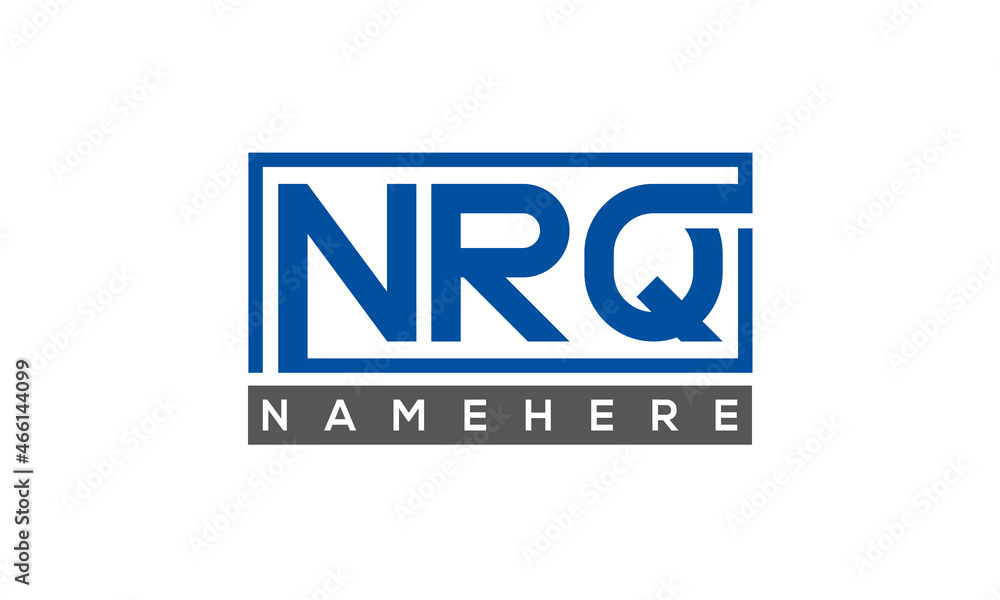 NRQ Letters Logo With Rectangle Logo Vector NRQ Letters Logo With Rectangle Logo Vector