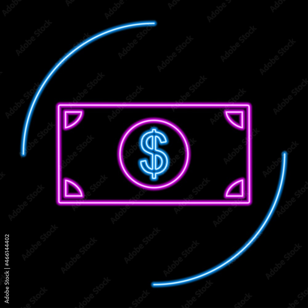 Dolar neon sign, modern glowing banner design, colorful modern design trends on black background. Vector illustration. Dolar neon sign, modern glowing banner design, colorful modern design trends on black background. Vector illustration.