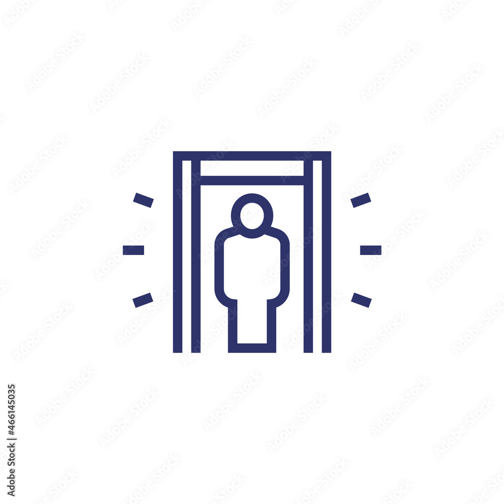metal detector, gate line icon metal detector, gate line icon