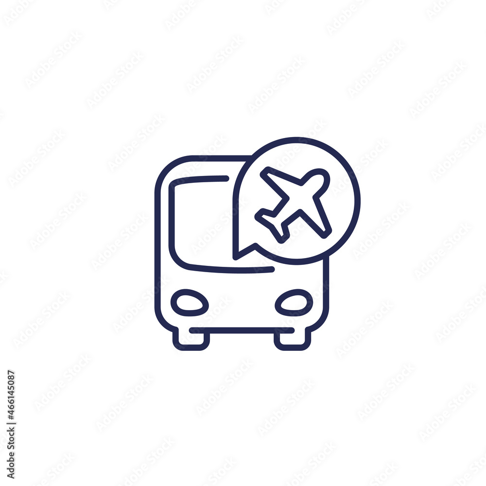 bus transfer to airport line icon bus transfer to airport line icon