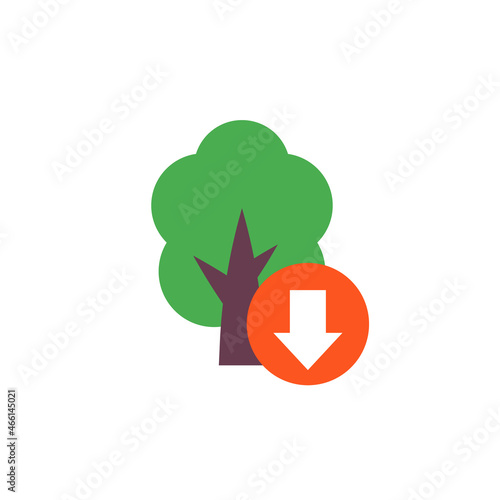 deforestation vector icon with a tree