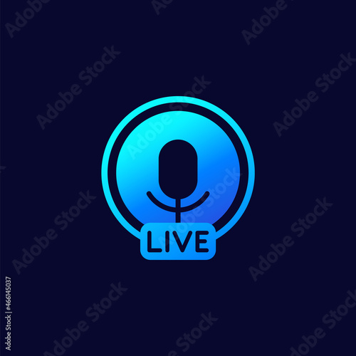 Live stream, online session icon for web