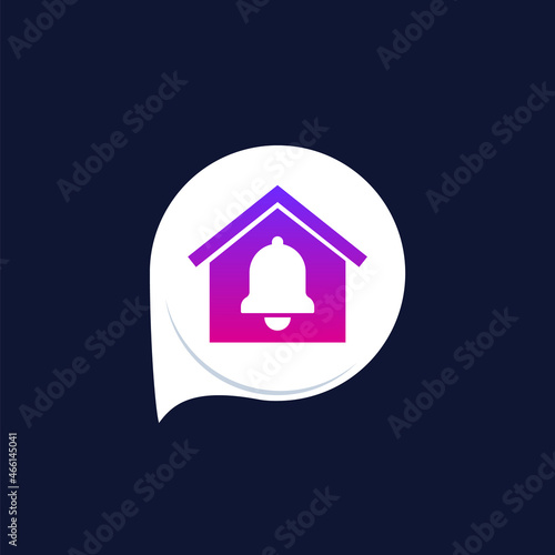 house and notification vector icon