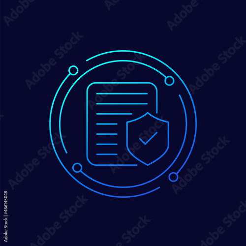insurance policy line icon for web