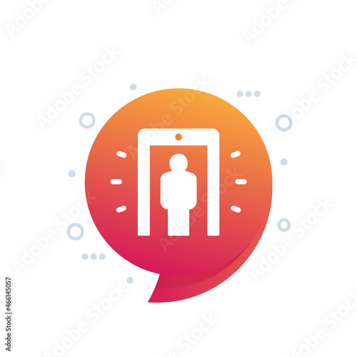 metal detector, walk-through scanner, gate icon