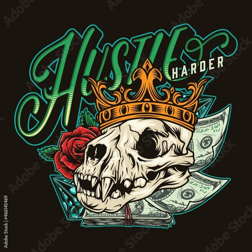 Money colorful vintage badge